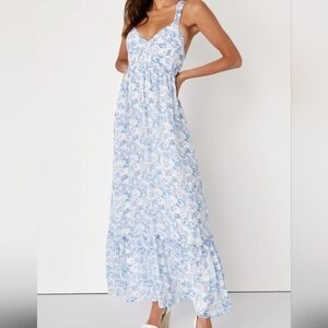 Lulu's My Love Story floral tie-back dress